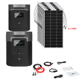 EcoFlow DELTA Max 1612Wh 2000W + Solar Panels Complete Solar Generator Kit - EF-Max1600+XT60+EB+RS-F100[6]+RS-30102-T2 - Avanquil