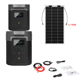 EcoFlow DELTA Max 1612Wh 2000W + Solar Panels Complete Solar Generator Kit - EF-Max1600+XT60+EB+RS-F100+RS-30102 - Avanquil