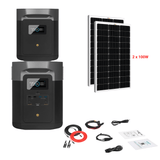 EcoFlow DELTA Max 1612Wh 2000W + Solar Panels Complete Solar Generator Kit - EF-Max1600+XT60+EB+RS-M100[2]+RS-30102-T2 - Avanquil