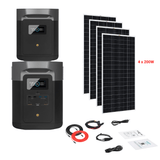 EcoFlow DELTA Max 1612Wh 2000W + Solar Panels Complete Solar Generator Kit - EF-Max1600+XT60+EB+RS-M200[4]+RS-30102 - Avanquil