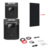 EcoFlow DELTA Max 1612Wh 2000W + Solar Panels Complete Solar Generator Kit - EF-Max1600+XT60+EB+RS-M200+RS-30102 - Avanquil