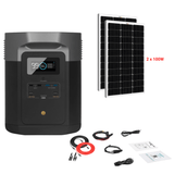EcoFlow DELTA Max 1612Wh 2000W + Solar Panels Complete Solar Generator Kit - EF-Max1600+XT60+RS-M100[2]+RS-30102-T2 - Avanquil