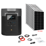 EcoFlow DELTA Max 1612Wh 2000W + Solar Panels Complete Solar Generator Kit - EF-Max1600+XT60+RS-M100[8]+RS-30102-T2 - Avanquil