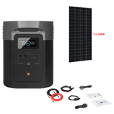 EcoFlow DELTA Max 1612Wh 2000W + Solar Panels Complete Solar Generator Kit - EF-Max1600+XT60+RS-M200+RS-30102 - Avanquil
