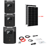 EcoFlow DELTA Max 2016Wh 2400W + Solar Panels Complete Solar Generator Kit - EF-Max2000-EB+XT60+EB+RS-M100[2]+RS-30102-T2 - Avanquil