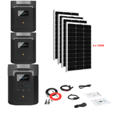 EcoFlow DELTA Max 2016Wh 2400W + Solar Panels Complete Solar Generator Kit - EF-Max2000-EB+XT60+EB+RS-M100[4]+RS-30102-T2 - Avanquil
