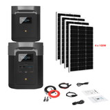 EcoFlow DELTA Max 2016Wh 2400W + Solar Panels Complete Solar Generator Kit - EF-Max2000-EB+XT60+RS-M100[4]+RS-30102-T2 - Avanquil