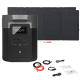 EcoFlow DELTA Max 2016Wh 2400W + Solar Panels Complete Solar Generator Kit - EF-Max2000+EF-400W[2]+RS-30102 - Avanquil