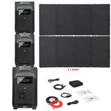 EcoFlow DELTA Pro + Solar Panels Complete Solar Generator Kit - EF-DELTAPro+EB[2]+EF-400W[2]+RS-50102 - Avanquil