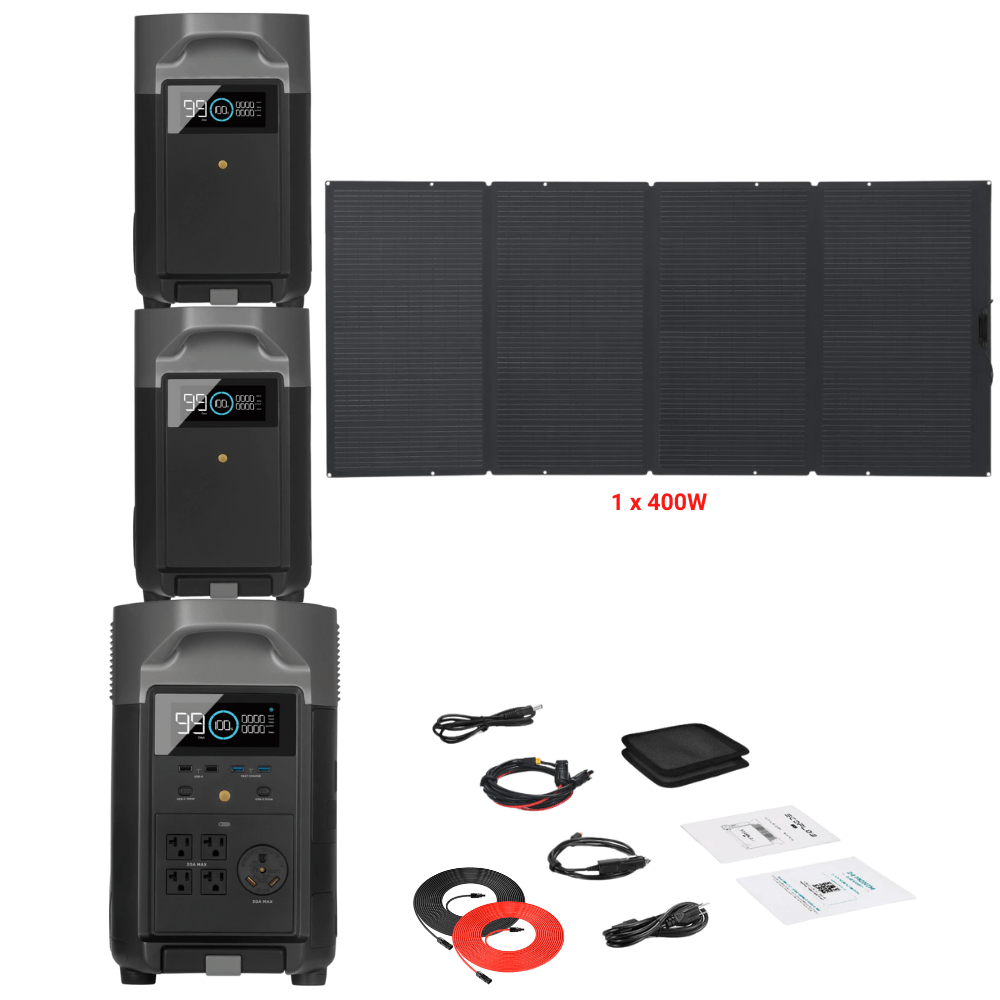 EcoFlow DELTA Pro + Solar Panels Complete Solar Generator Kit - EF-DELTAPro+EB[2]+EF-400W+RS-50102 - Avanquil