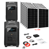 EcoFlow DELTA Pro + Solar Panels Complete Solar Generator Kit - EF-DELTAPro+XT60+EB+RS-M100[12]+RS-50102-T2 - Avanquil