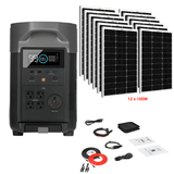 EcoFlow DELTA Pro + Solar Panels Complete Solar Generator Kit - EF-DELTAPro+XT60+RS-M100[12]+RS-50102-T2 - Avanquil