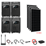 EcoFlow [Dual] DELTA Pro 7,200W 120/240V Output + Solar Panels Complete Solar Generator Kit - EF-Pro[2]+SC[2]+EB[2]+RS-M200[4]+DVH+RS-50102[2] - Avanquil