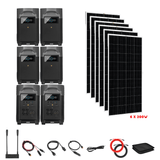EcoFlow [Dual] DELTA Pro 7,200W 120/240V Output + Solar Panels Complete Solar Generator Kit - EF-Pro[2]+SC[2]+EB[4]+RS-M200[6]+DVH+RS-50102[2] - Avanquil