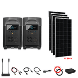 EcoFlow [Dual] DELTA Pro 7,200W 120/240V Output + Solar Panels Complete Solar Generator Kit - EF-Pro[2]+SC[2]+RS-M200[4]+DVH+RS-50102[2] - Avanquil
