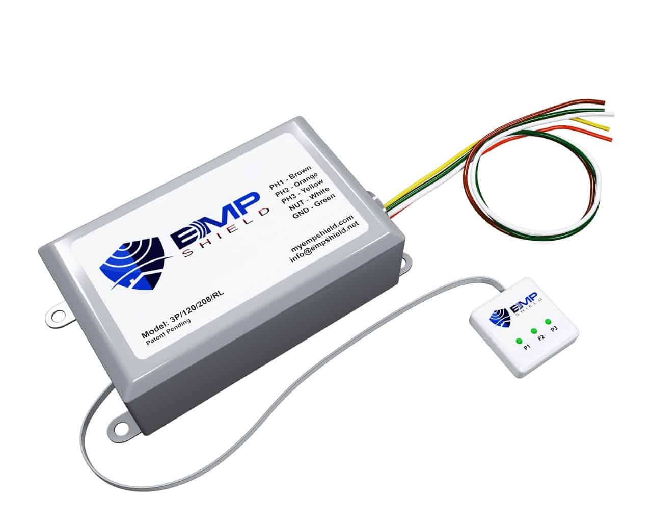EMP Shield – 3 Phase 120-208 Volt AC Concealed Model With External LEDs (3P-120-208-RL) - EMP-3PP-3P-120-208-RL - Avanquil