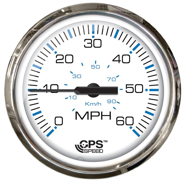 Faria 4" Chesepeake White SS Studded Speedometer - 60MPH (GPS) - 33839 - CW69957 - Avanquil