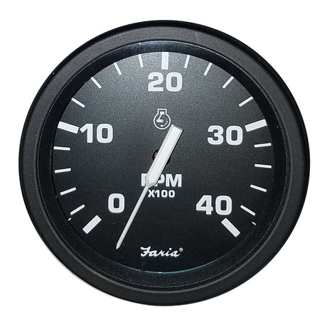 Faria 4" Heavy-Duty Black Tachometer (4000 RPM) (Mag Pick-Up) (Diesel) - 43002 - CW72892 - Avanquil