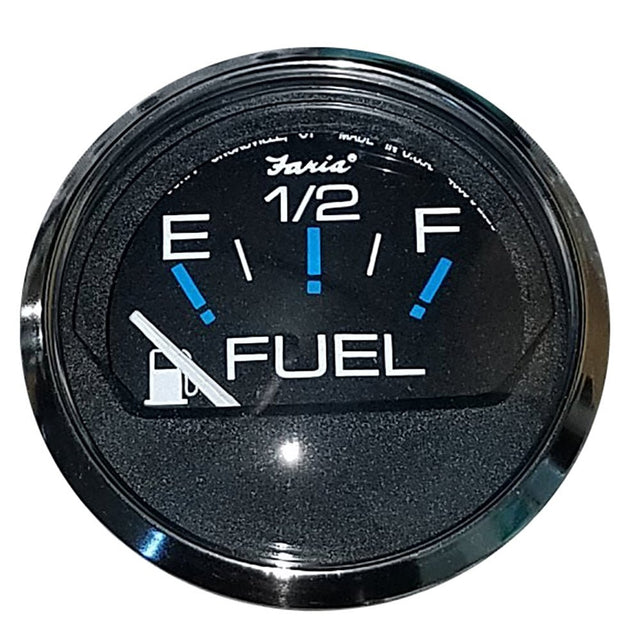 Faria Chesapeake Black SS 2" Fuel Level Gauge (E-1/2-F) - 13701 - CW54628 - Avanquil