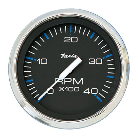 Faria Chesapeake Black SS 4" Tachometer - 4,000 RPM (Diesel) - 33742 - CW54620 - Avanquil