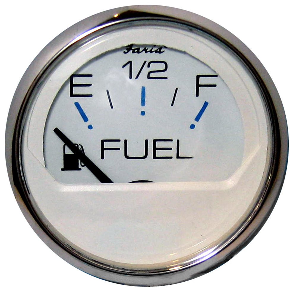 Faria Chesapeake White SS 2" Fuel Level Gauge (E-1/2-F) - 13801 - CW54649 - Avanquil