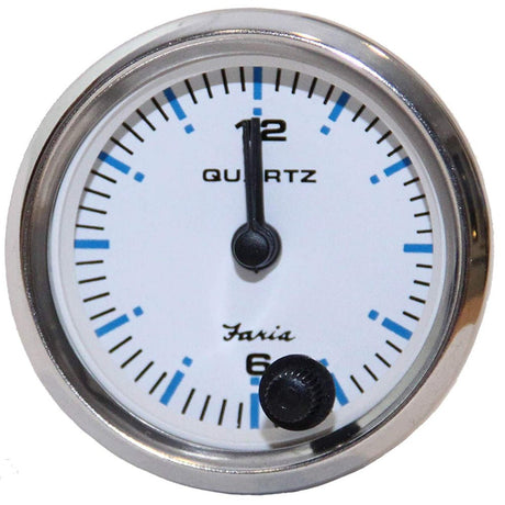 Faria Chesapeake White SS 2" Quartz Analog Clock - 13891 - CW77118 - Avanquil