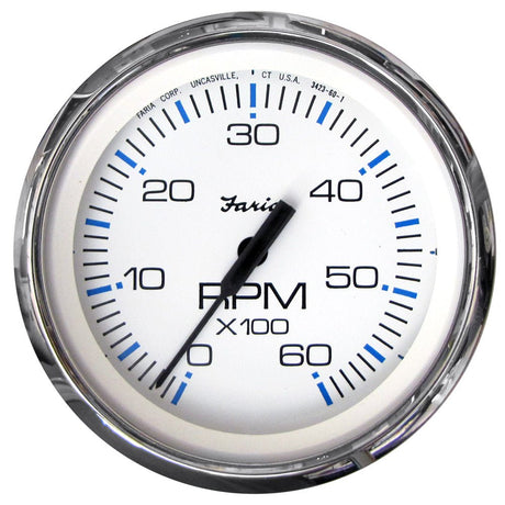 Faria Chesapeake White SS 4" Tachometer - 6,000 RPM (Gas - Inboard & I/O) - 33807 - CW54638 - Avanquil