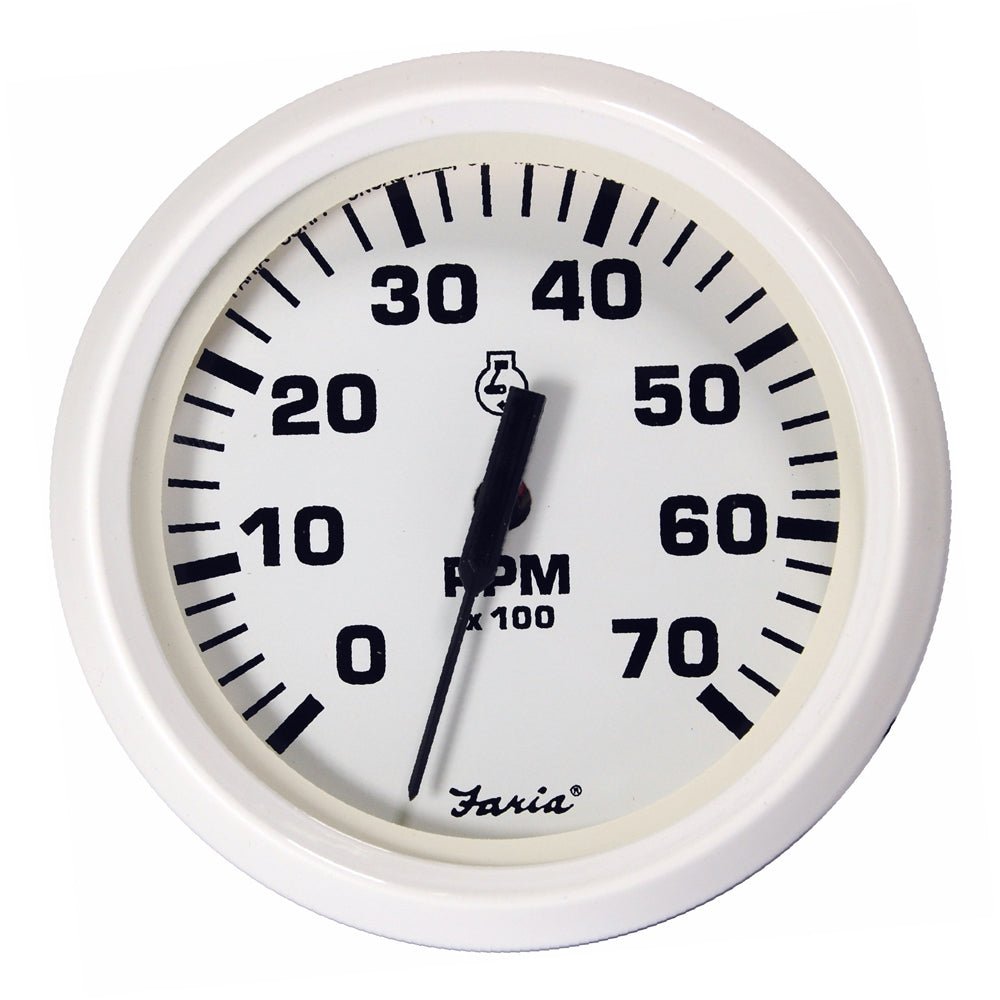 Faria Dress White 4" Tachometer - 7,000 RPM (Gas - All Outboards) - 33104 - CW54660 - Avanquil
