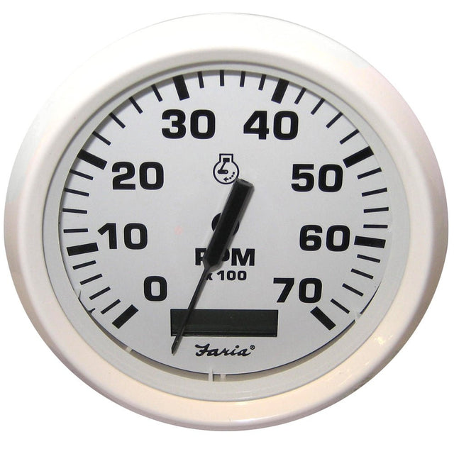 Faria Dress White 4" Tachometer w/Hourmeter - 7000 RPM (Gas) (Outboard) - 33140 - CW54664 - Avanquil