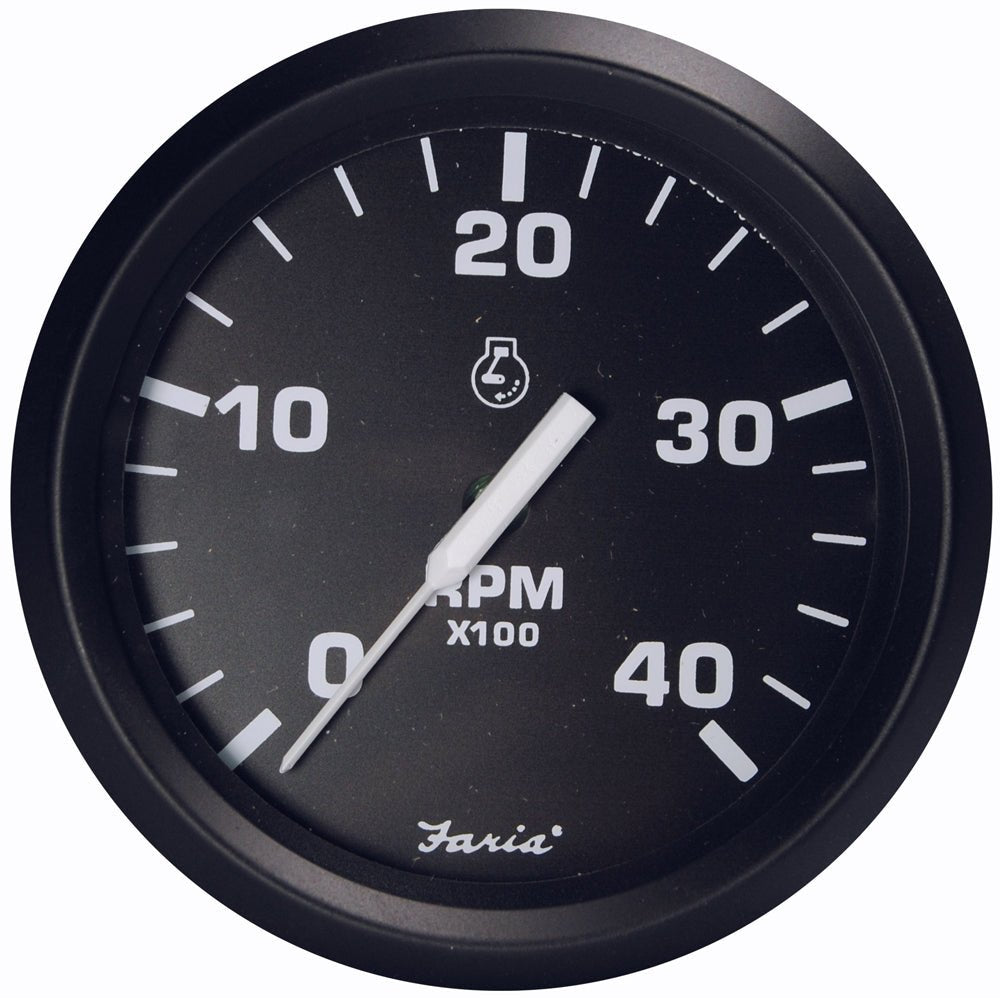 Faria Euro Black 4" Tachometer - 4,000 RPM (Diesel - Magnetic Pick-Up) - 32803 - CW54683 - Avanquil