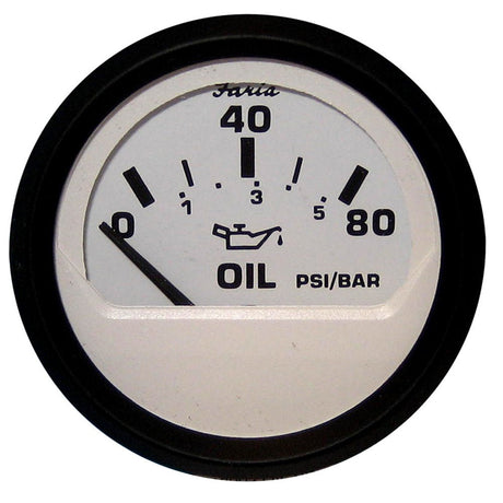 Faria Euro White 2" Oil Pressure Gauge - 80PSI - 12902 - CW54710 - Avanquil