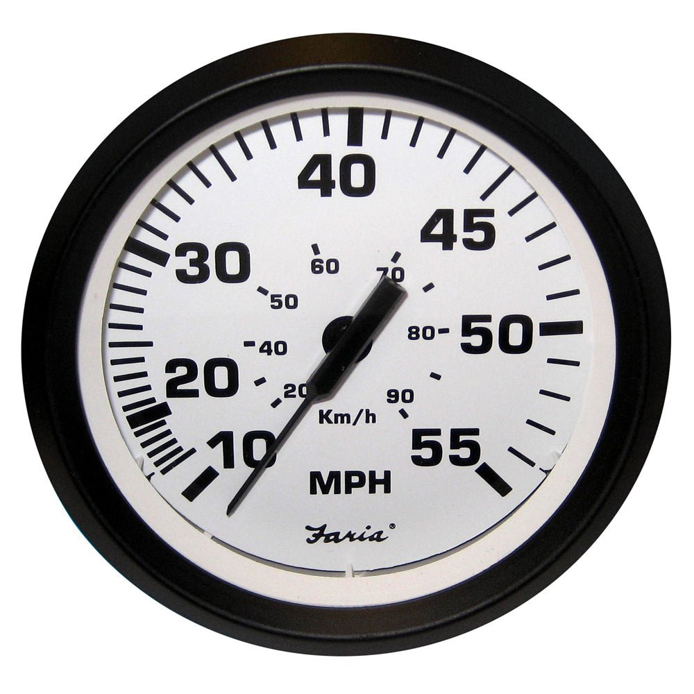 Faria Euro White 4" Speedometer - 55MPH (Mechanical) - 32909 - CW54707 - Avanquil