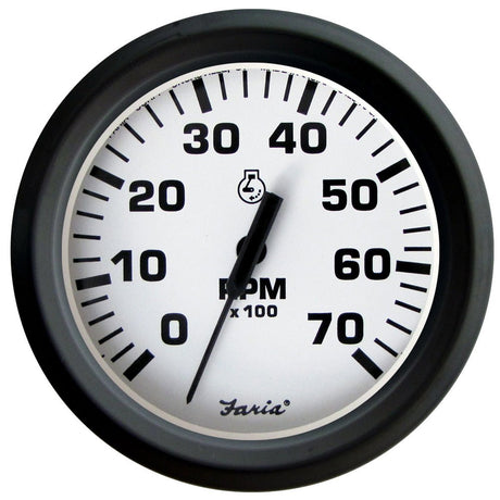 Faria Euro White 4" Tachometer - 7,000 RPM (Gas - All Outboards) - 32905 - CW54701 - Avanquil