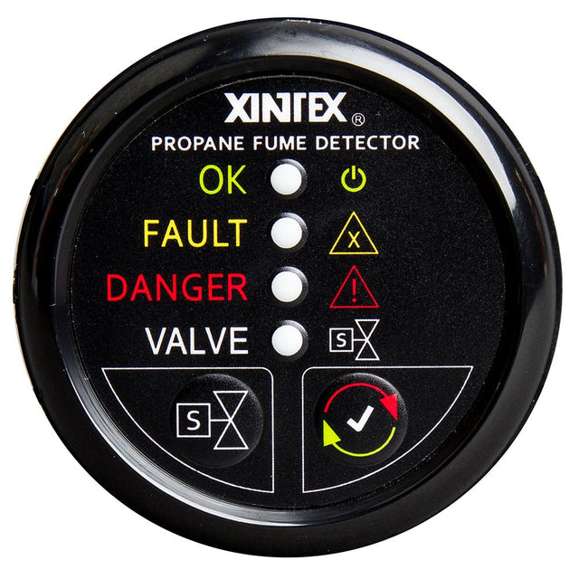 Fireboy-Xintex Propane Fume Detector w/Automatic Shut-Off & Plastic Sensor - No Solenoid Valve - Black Bezel Display - P-1BNV-R - CW63839 - Avanquil