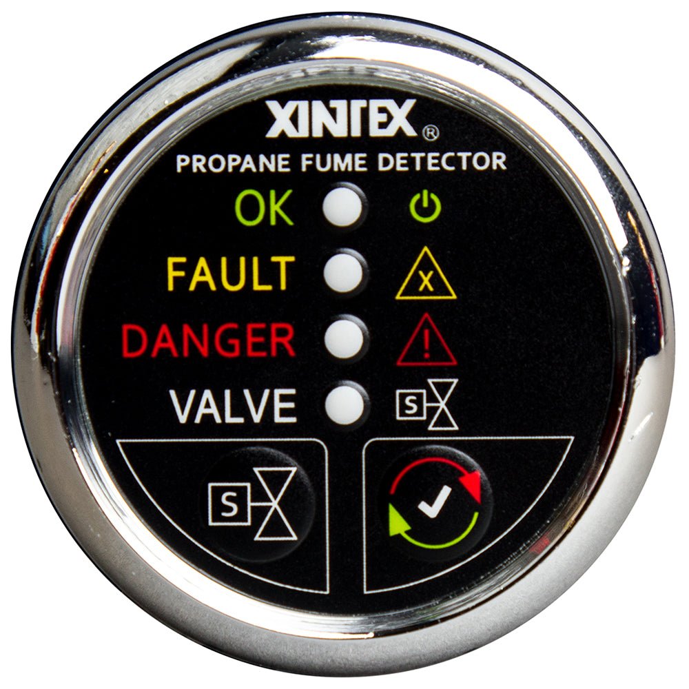 Fireboy-Xintex Propane Fume Detector w/Automatic Shut-Off & Plastic Sensor - No Solenoid Valve - Chrome Bezel Display - P-1CNV-R - CW63841 - Avanquil
