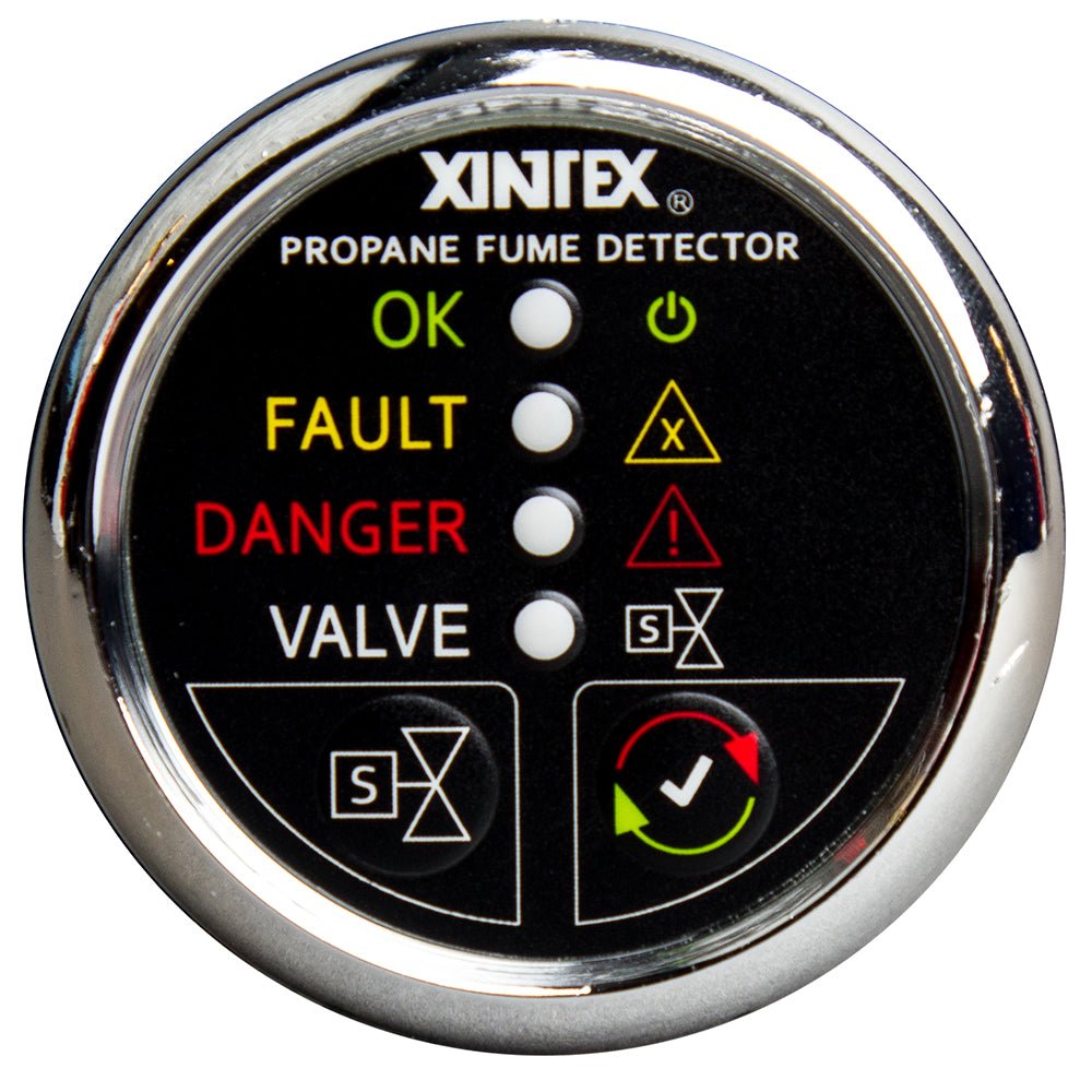 Fireboy-Xintex Propane Fume Detector w/Plastic Sensor & Solenoid Valve - Chrome Bezel Display - P-1CS-R - CW63837 - Avanquil