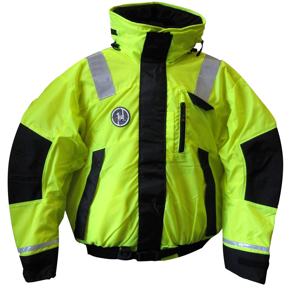 First Watch AB-1100 Flotation Bomber Jacket - Hi-Vis Yellow/Black - Large - AB-1100-HV-L - CW46484 - Avanquil