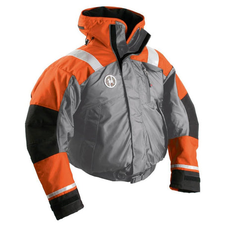 First Watch AB-1100 Flotation Bomber Jacket - Orange/Grey - Small - AB-1100-OG-S - CW42785 - Avanquil