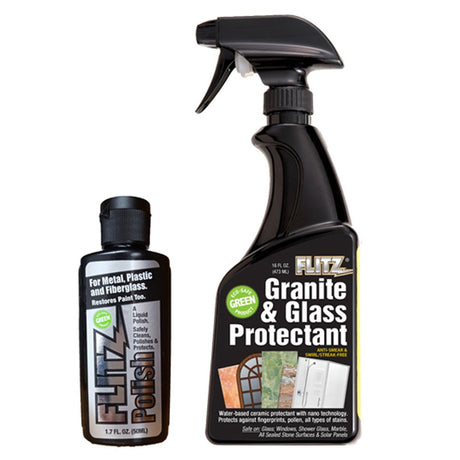 Flitz Granite & Glass Protectant 16oz Spray Bottle w/1-1.7oz Liquid Polish - GRX22806LQ04502 - CW83286 - Avanquil
