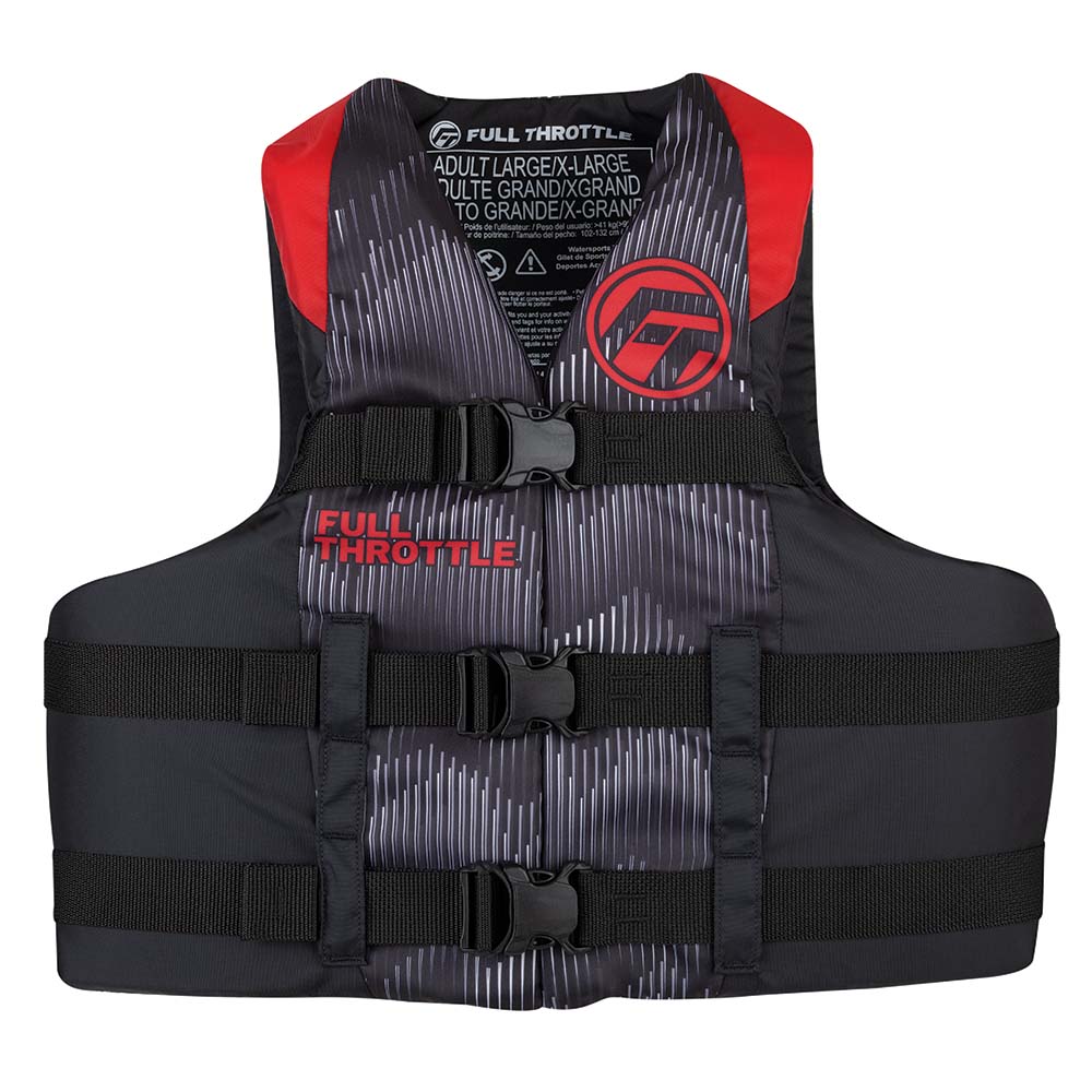 Full Throttle Adult Nylon Life Jacket - L/XL - Red/Black - 112200-100-050-22 - CW91337 - Avanquil