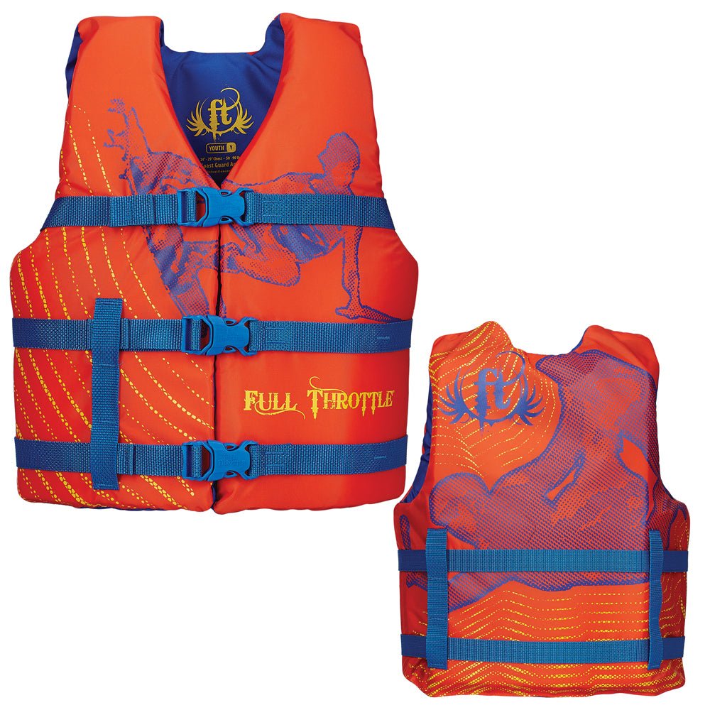 Full Throttle Character Life Vest - Youth 50-90lbs - Orange - 104200-200-002-15 - CW54491 - Avanquil