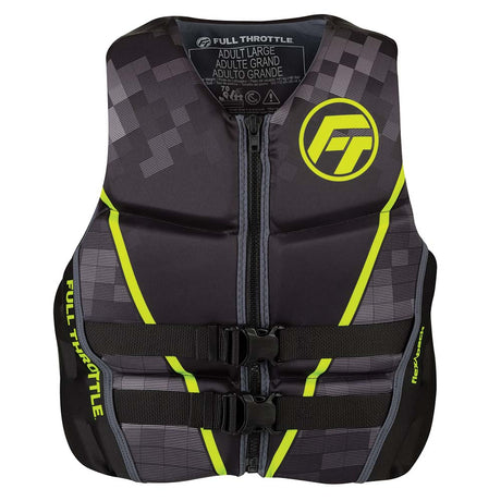 Full Throttle Men's Rapid-Dry Flex-Back Life Jacket - M - Black/Green - 142500-400-030-22 - CW91386 - Avanquil