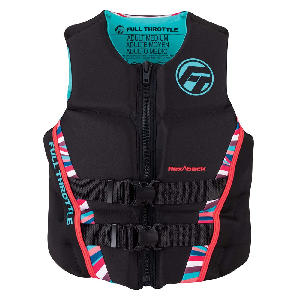 Full Throttle Women's Rapid-Dry Flex-Back Life Jacket - Women's L - Pink/Black - 142500-105-840-22 - CW91373 - Avanquil