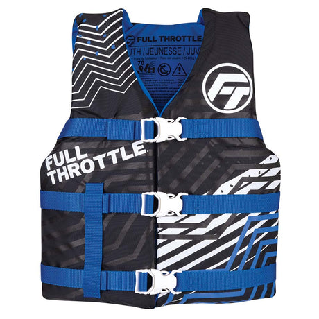 Full Throttle Youth Nylon Life Jacket - Blue/Black - 112200-500-002-22 - CW91333 - Avanquil
