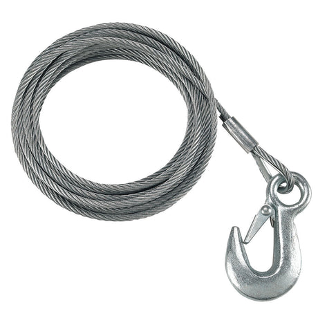Fulton 7/32" x 50' Galvanized Winch Cable and Hook - 5,600 lbs. Breaking Strength - WC750 0100 - CW34961 - Avanquil