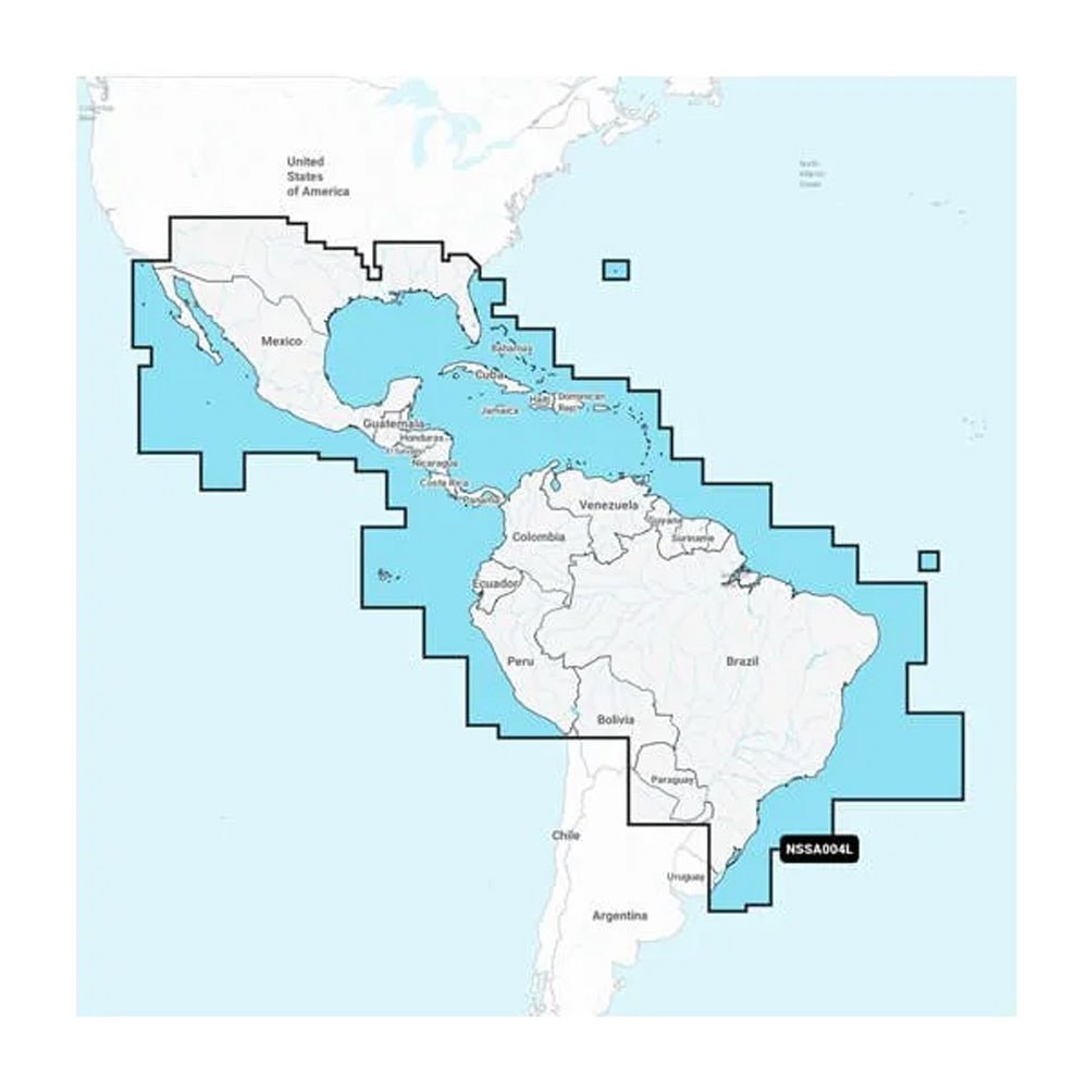 Garmin Navionics+™ NSSA004L - Mexico, the Caribbean to Brazil - Inland & Coastal Marine Charts - 010-C1285-20 - CW96095 - Avanquil