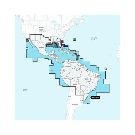 Garmin Navionics Vision+™ NVSA004L -Mexico, the Caribbean to Brazil - Inland & Coastal Marine Charts - 010-C1285-00 - CW95933 - Avanquil