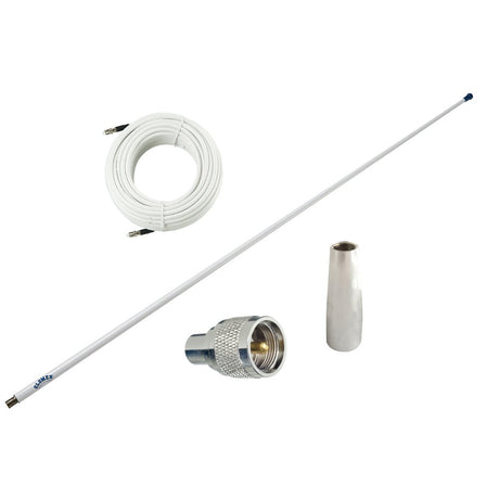 Glomex 4' Glomeasy VHF Antenna 3dB w/FME Termination, 6M Coaxial Cable, RA300 Adapter & PL259 Connector - RA300PBKIT - CW84111 - Avanquil