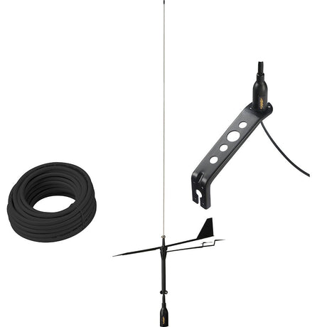 Glomex Black Swan VHF Antenna w/Wind Indicator & 66' Coax Cable - SGV80BWIBK - CW70570 - Avanquil