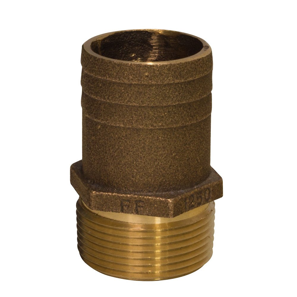 GROCO 1-1/2" NPT x 1-3/4" Bronze Full Flow Pipe to Hose Straight Fitting - FF-1500 - CW72863 - Avanquil